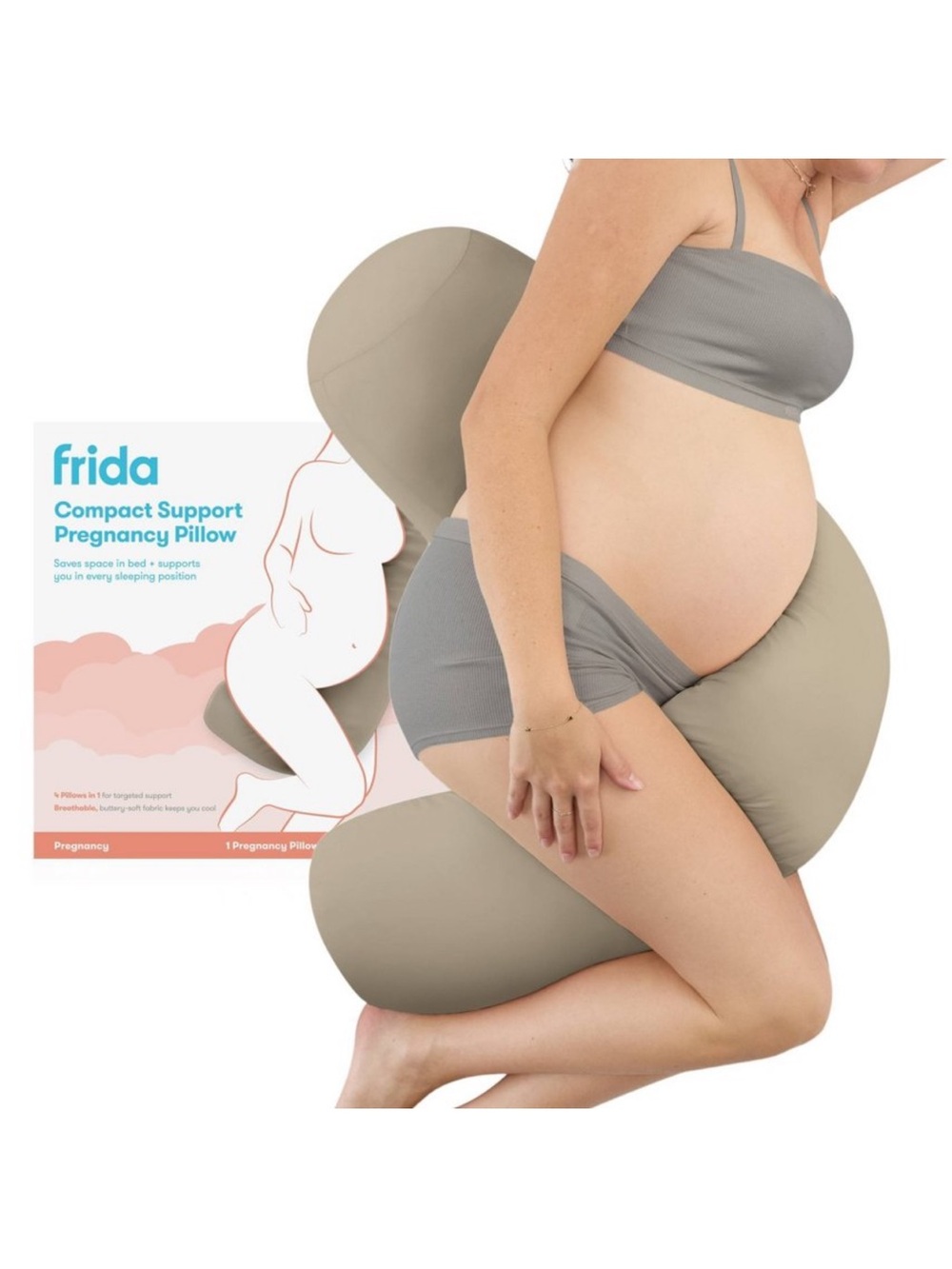 Frida Mom Compact Support 4-in-1
Pregnancy Pillow - Taupe